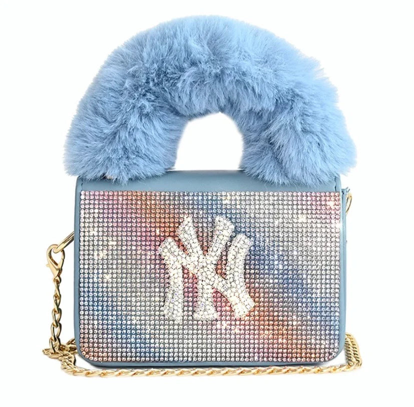 ZYB066 Sporty Chic: حقيبة NY Yankees Crystal Clutch