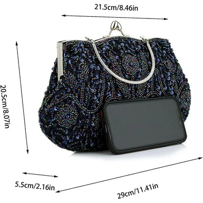 ZYB055 Vintage Glam: Beaded Evening Clutch