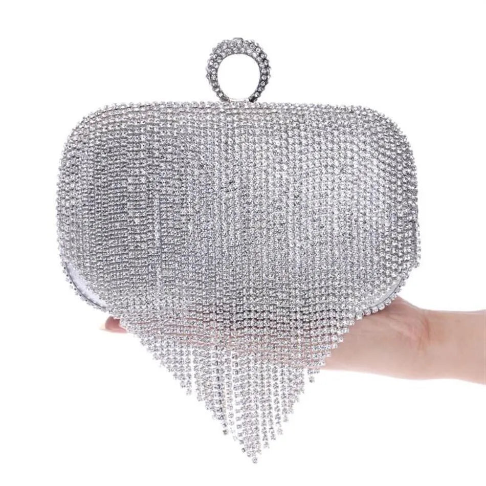 ZYB060  Dazzling Fringe: Crystal Clutch