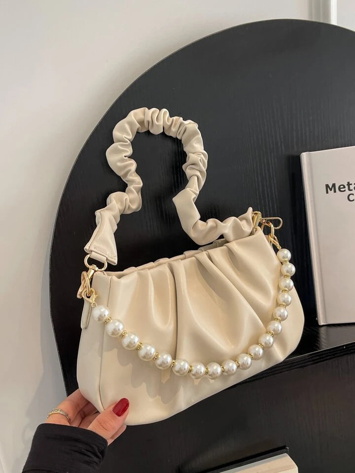 ZYB063 Elegant and Playful: Pearl-Chain Shoulder Bag