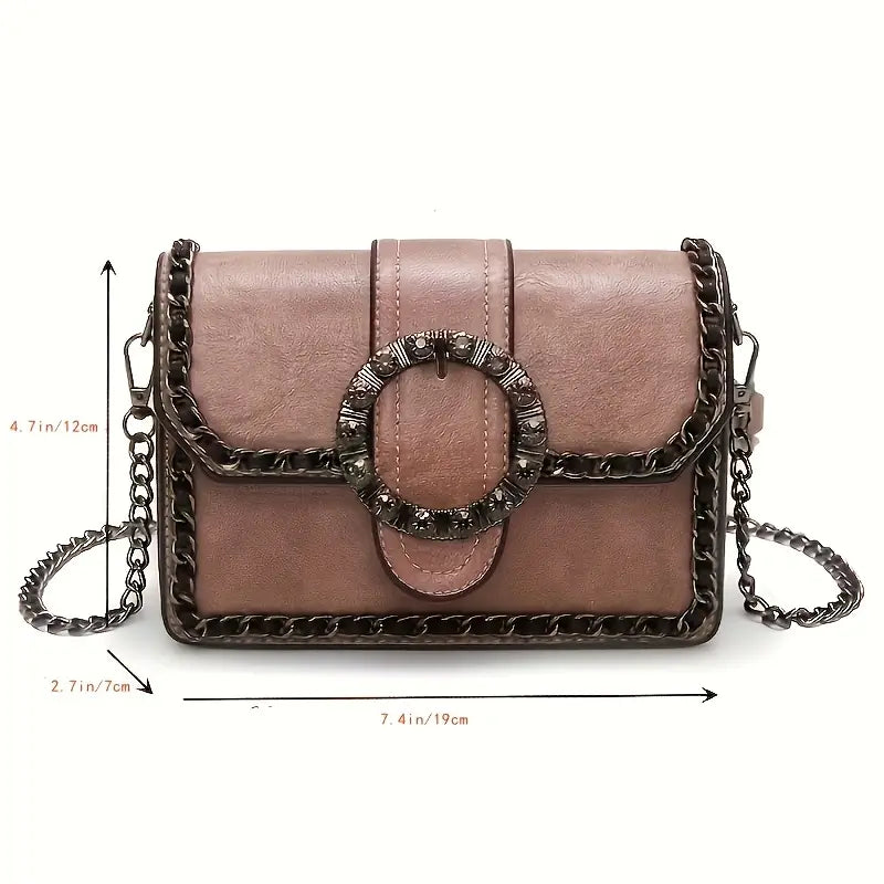 ZYB064 Edgy and Glamorous: Studded Chain Strap Bag