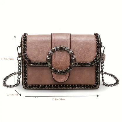 ZYB064 Edgy and Glamorous: Studded Chain Strap Bag