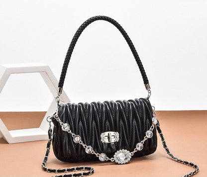 ZYB067 Glamorous and Chic: Crystal-Embellished Shoulder Bag