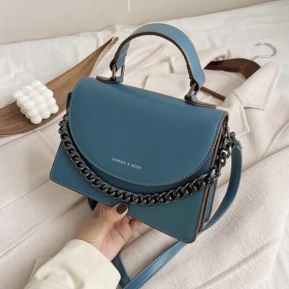 ZYB068 Classic and Chic: Blue Chain Strap Bag