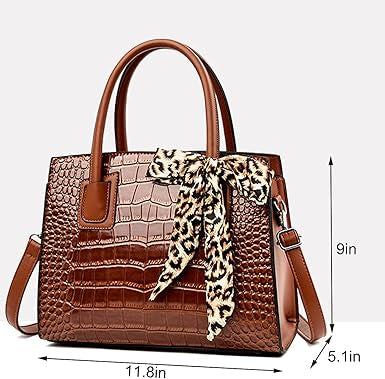 ZYB071 Sophisticated Style: Crocodile Embossed Tote Bag