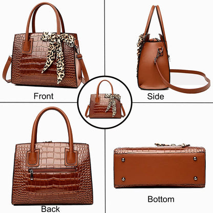 ZYB071 Sophisticated Style: Crocodile Embossed Tote Bag