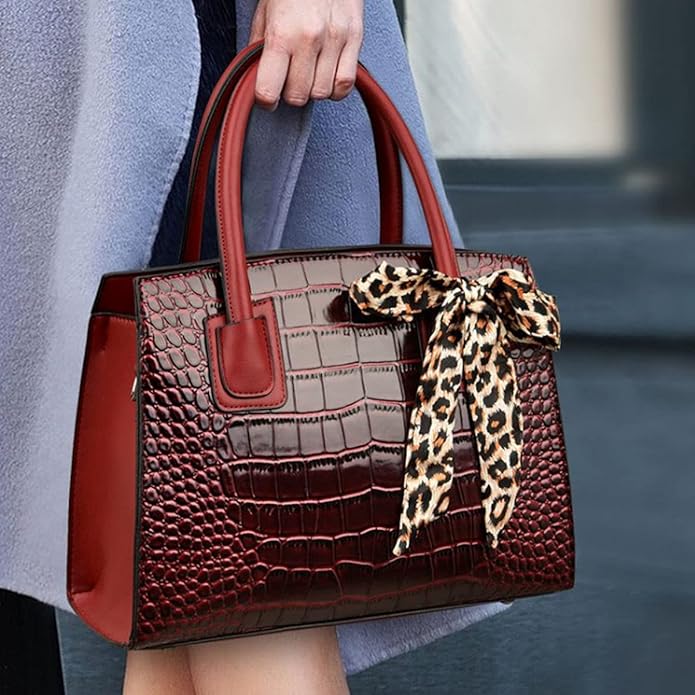 ZYB071 Sophisticated Style: Crocodile Embossed Tote Bag