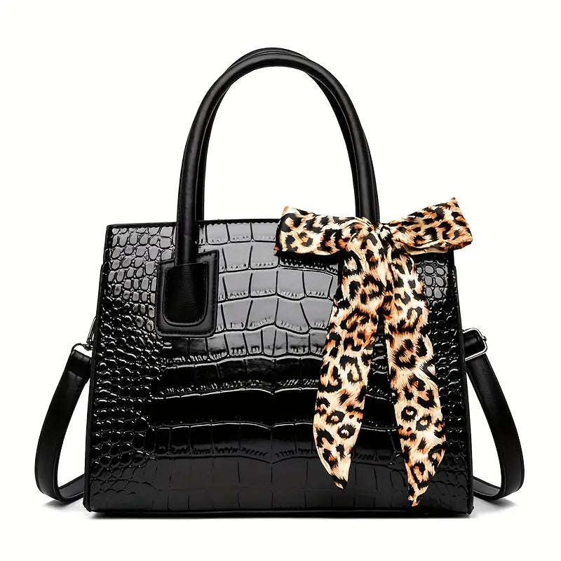 ZYB071 Sophisticated Style: Crocodile Embossed Tote Bag