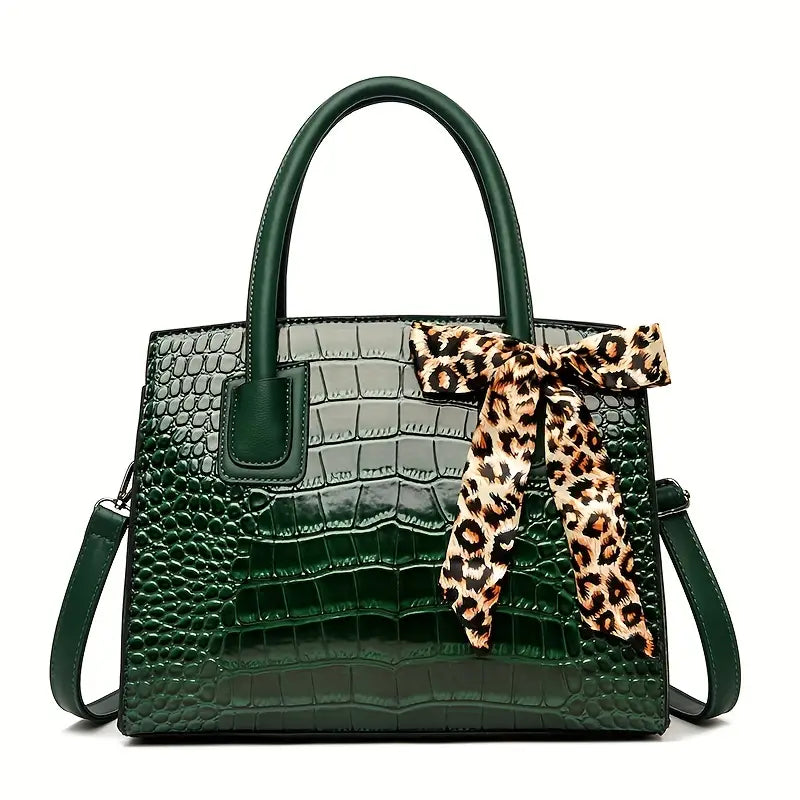 ZYB071 Sophisticated Style: Crocodile Embossed Tote Bag