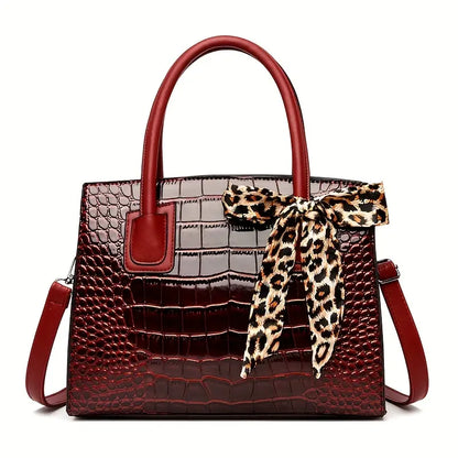 ZYB071 Sophisticated Style: Crocodile Embossed Tote Bag