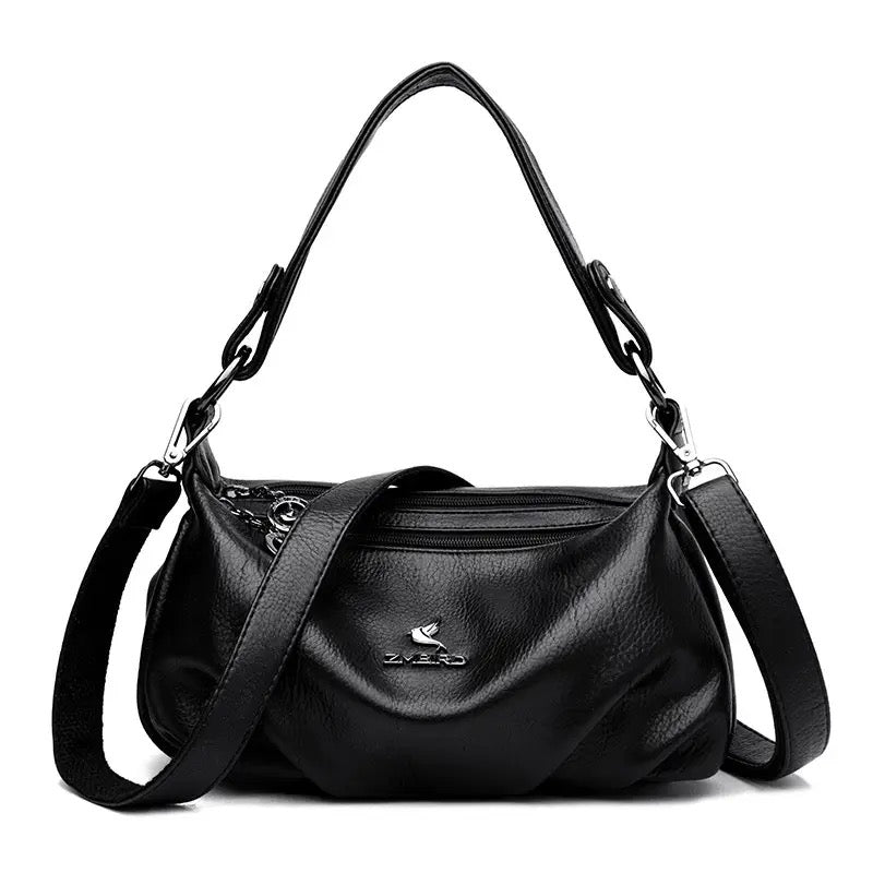 ZYB167 Chic and Practical Black Leather Shoulder Bag