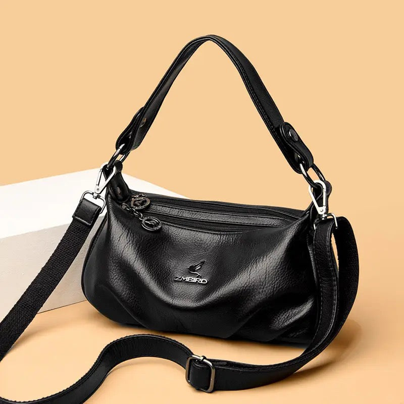 ZYB167 Chic and Practical Black Leather Shoulder Bag