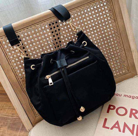 ZYB110 Stylish and Functional Black Leather Handbag