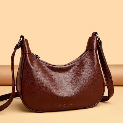 ZYB214 Pebbled Crescent Saddle Crossbody