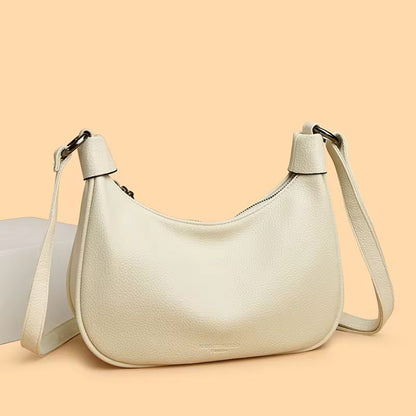 ZYB214 Pebbled Crescent Saddle Crossbody