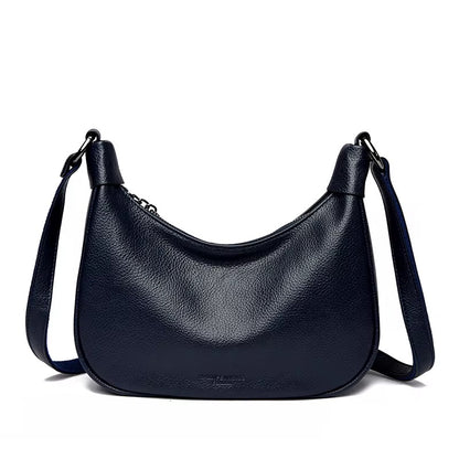 ZYB214 Pebbled Crescent Saddle Crossbody