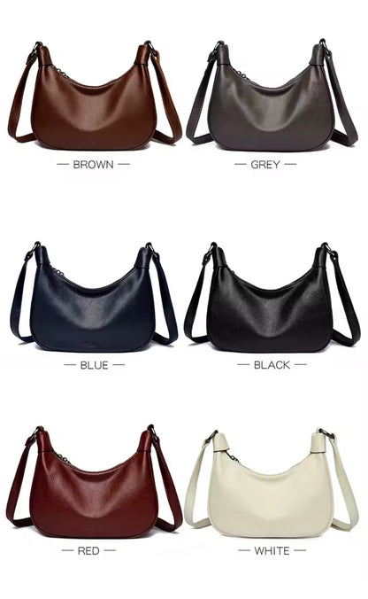 ZYB214 Pebbled Crescent Saddle Crossbody