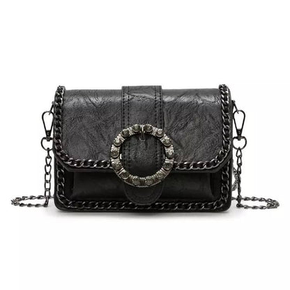 ZYB043 Edgy and Chic: Studded Chain Shoulder Bag