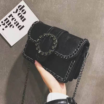 ZYB043 Edgy and Chic: Studded Chain Shoulder Bag